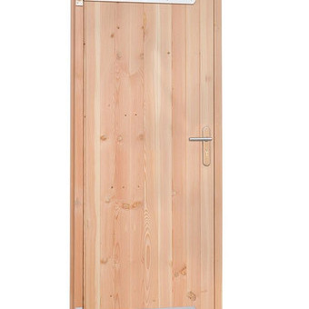 Douglas enkele dichte deur inclusief kozijn, rechtsdraaiend, 90 x 201 cm, onbehandeld.