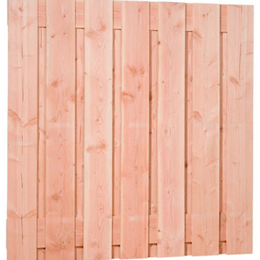 Douglas fijnbezaagd plankenscherm 15-planks 19 mm, 180 x 180 cm, onbehandeld.