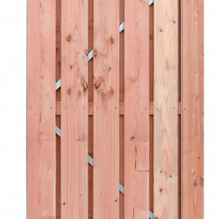 Douglas fijnbezaagde plankendeur op verstelbaar stalen frame, 15 mm, 100 x 190 cm, onbehandeld.