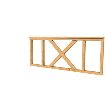 Hekwerk met kruis douglas type A, 178,5 x 73 cm, onbehandeld.