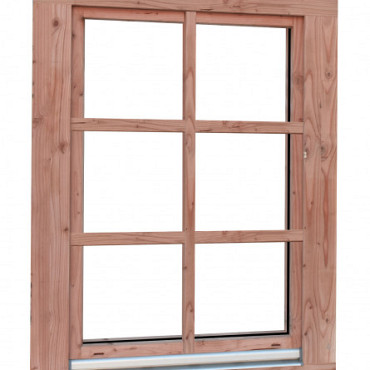Douglas draai-kiepraam Prestige met dubbelglas, 84,4 x 120,4 cm, onbehandeld.