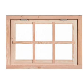 Douglas 6-ruits uitzetraam, 91 x 74 cm, groen geïmpregneerd.