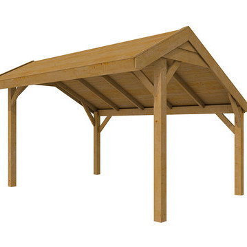Douglasvision Kapschuur Comfort 400 x 250 cm, groen geïmpregneerd.