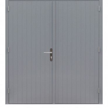 Hardhouten dubbele dichte deur Prestige, 202 x 221 cm, grijs gegrond.