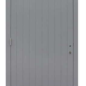 Hardhouten enkele dichte deur Prestige, linksdraaiend, 109 x 221 cm, grijs gegrond.