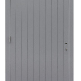 Hardhouten enkele dichte deur Prestige, linksdraaiend, 109 x 221 cm, grijs gegrond.