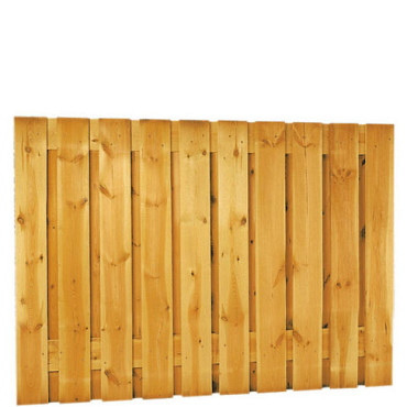 Grenen geschaafd plankenscherm 21-planks 17 mm, 180 x 130 cm, verticaal recht, groen geïmpregneerd.