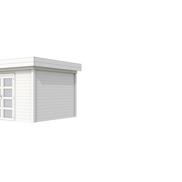 Topvision tuinhuis Parelhoen 400x300 cm, wit gespoten.