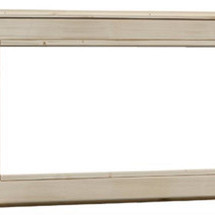 Vuren vast raam met melkglas, 71,2 x 43,8 cm, onbehandeld.