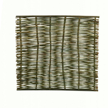 Wilgentenenscherm grof, boven- en onderkant voorzien van latten, 180 x 180 cm.
