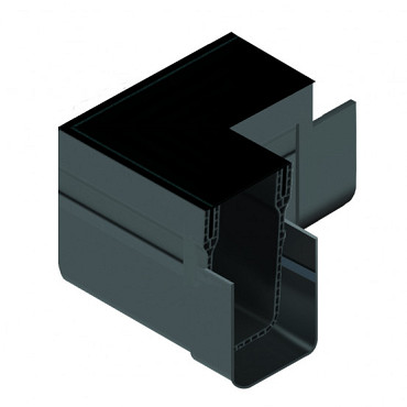 ACO SlimLine hoekstuk incl. zwart rooster