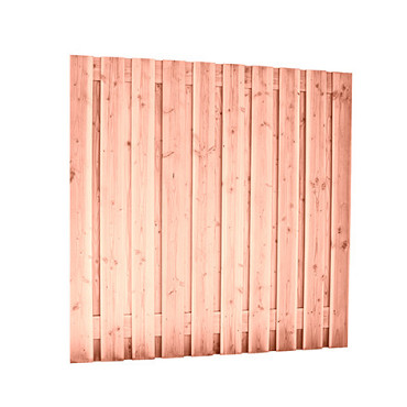 Douglas geschaafd plankenscherm 21-planks 16 mm 180 x 180 cm, onbehandeld, betonsysteem