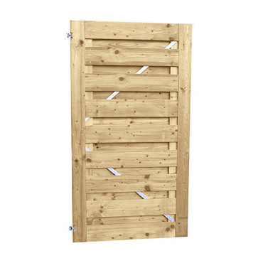 Jumbodeur met slotgat, geschaafd vuren 15 mm op verstelbaar stalen frame 100 x 180 cm, recht horizontaal.