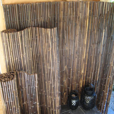 Bamboe rolscherm zwart (diverse maten)