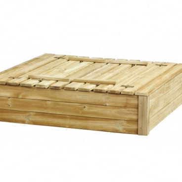 Zandbak Tom met deksel/zitbank 120 x 120 x 30 cm.