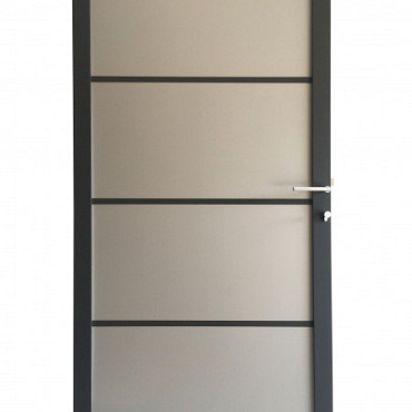 Aluminium/ composiet deur zilvergrijs 90x180cm antraciet gepoedercoat