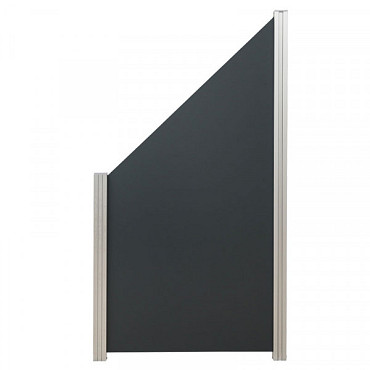 Aluminium/ composiet paneel schuin 90x180/97cm donkergrijs