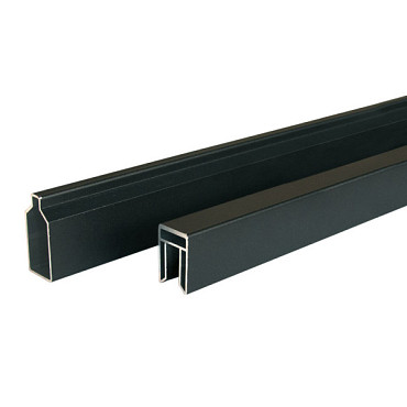 Aluminium boven- en onderregel 2x4,1x180cm zwart gepoedercoat