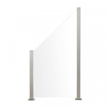 Hardglas blank scherm schuin 90x180/97cm