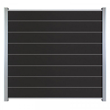 Modular composiet schuttingscherm antraciet/ aluminium 90x180cm
