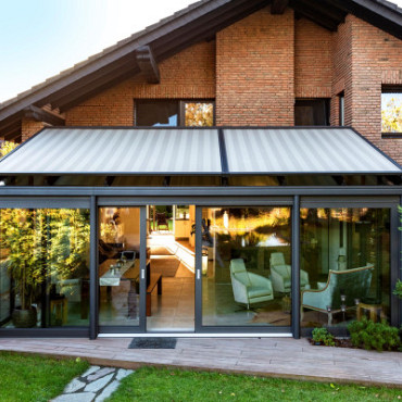 Elektrische boven zonwering met rits W350 250x150 cm (bxd) Incl. afstandsbediening type I.O.