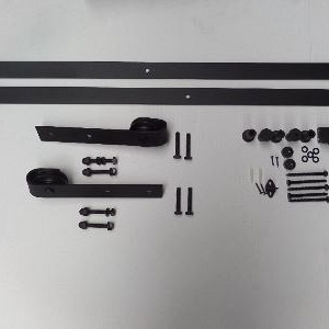 Schuifdeurbeslag recht model, lengte rail 200cm zwart