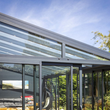 Spiekozijn glas t.b.v. Topline/Ultraline 350 cm breed