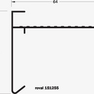 Roval Classic daktrim 60x64mm Lengte 250cm - RAL 9005 Zwart excl. verbindingsplaatje