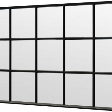 Steel look raam zwart 3405x2200mm module E-03