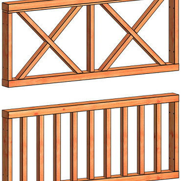 Veranda spijlen hekwerk B 700x1630mm onbehandeld