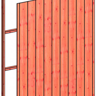 Wandmodule B sponningplank verticaal 1630x2200mm onbehandeld
