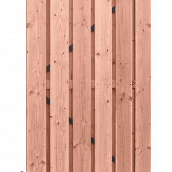 Douglas geschaafde plankendeur op zwart verstelbaar stalen frame, 16 mm, 100 x 190 cm, onbehandeld.