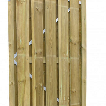 Grenen geschaafde plankendeur horizontaal op vertelbaar stalen frame 100 x 179 cm,