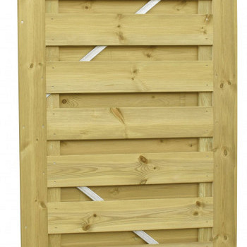 Grenen geschaafde plankendeur op verstelbaar stalen frame 100 x 179 cm,