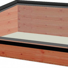 Lichtstraat lessenaar tot 1500mm, 1300mm diep incl. gelaagd isolatieglas en profielen