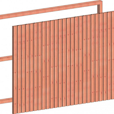 Wandmodule T rhombus profiel 1630x1170mm onbehandeld