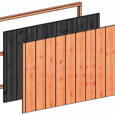 Wandmodule T sponningplanken 1630x1170mm onbehandeld