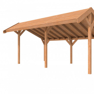 Douglasvision DHZ kapschuur 600 x 300/430 cm, kleurloos ge#mpregneerd.