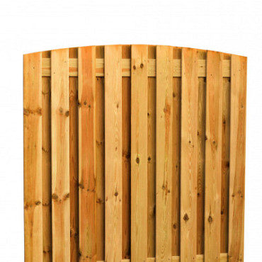 Grenen geschaafd plankenscherm 19-planks 15 mm, 180 x 180 cm, verticaal toog, groen geïmpregneerd.