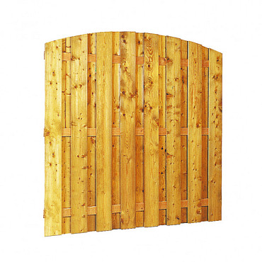 Grenen geschaafd plankenscherm 18-planks 15 mm, 179 x 164/179 cm, verticaal toog, groen geïmpregneerd.
