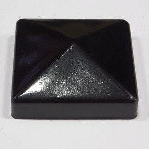 Paalornament piramide 91x91mm - zwart