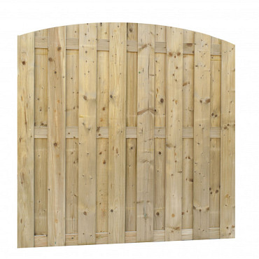 Jumboscherm geschaafd vuren 18-planks 15 mm, 180 x 170/180 cm, toog verticaal.