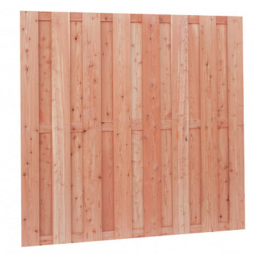 Douglas fijnbezaagd plankenscherm 15 mm, 180 x 180 cm, onbehandeld.