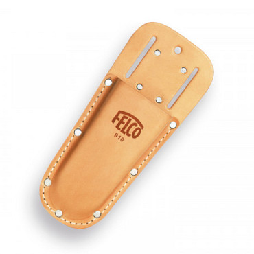 Lederen holster met  riemlussen en metalen riemclip.