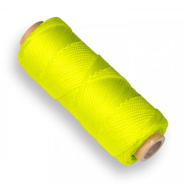 Uitzetkoord Nylon, 1,4 mm dik, fluor geel, 50 meter.