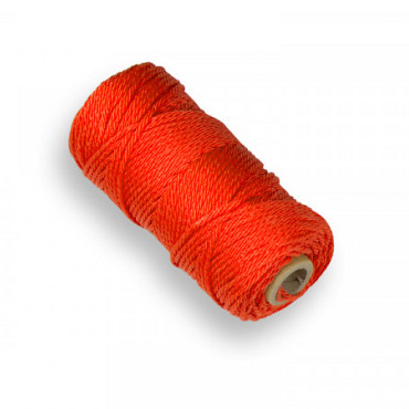 Uitzetkoord Nylon, 1,4 mm dik, oranje, 50 meter.