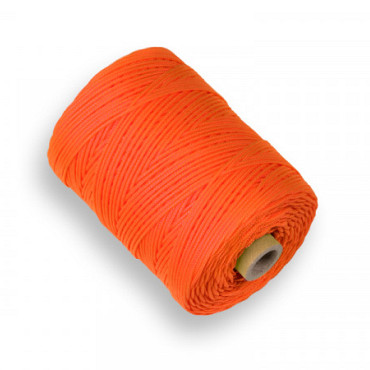 Uitzetkoord Nylon, 1,5 mm dik, oranje, 200 meter, gevlochten koord.