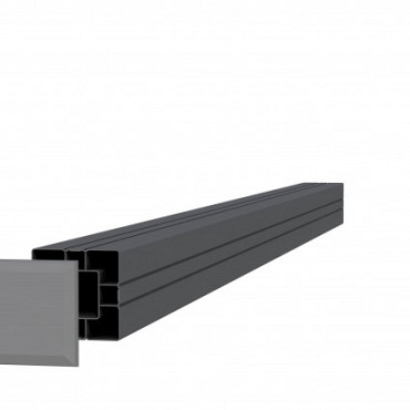 Aluminium schuttingpaal antraciet 8,4 x 8,4 x 205 cm incl. afdekkap - antraciet