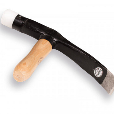 Straatmakersteel met houten steel met nylon dop - 70mm