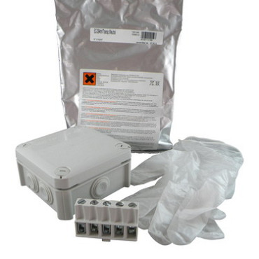 OBO kabeldoos + giethars + klem grijs